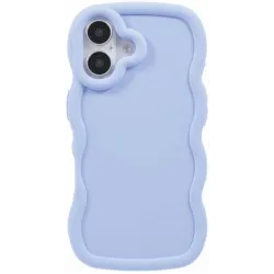Phonesta Wavy Silicone Back Cover hoesje voor Apple iPhone 16 - Paars