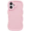 Phonesta Wavy Silicone Back Cover hoesje voor Apple iPhone 16 - Roze