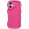Phonesta Wavy Silicone Back Cover hoesje voor Apple iPhone 16 Plus - Hot Pink