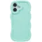 Phonesta Wavy Silicone Back Cover hoesje voor Apple iPhone 16 Plus - Mintgroen