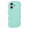 Phonesta Wavy Silicone Back Cover hoesje voor Apple iPhone 16 Plus - Mintgroen 2