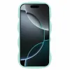 Phonesta Wavy Silicone Back Cover hoesje voor Apple iPhone 16 Pro - Mintgroen 3