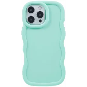 Phonesta Wavy Silicone Back Cover hoesje voor Apple iPhone 16 Pro Max - Mintgroen
