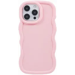 Phonesta Wavy Silicone Back Cover hoesje voor Apple iPhone 16 Pro Max - Roze