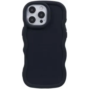 Phonesta Wavy Silicone Back Cover hoesje voor Apple iPhone 16 Pro Max - Zwart