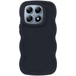 Phonesta Wavy Silicone Back Cover hoesje voor Xiaomi 14T - Zwart