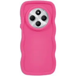 Phonesta Wavy Silicone Back Cover hoesje voor Xiaomi Redmi 14C / Xiaomi Poco C75 - Hot Pink
