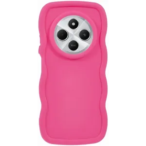 Phonesta Wavy Silicone Back Cover hoesje voor Xiaomi Redmi 14C / Xiaomi Poco C75 - Hot Pink