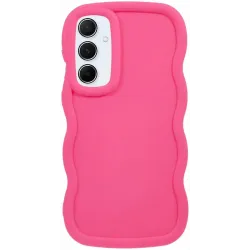 Phonesta Wavy Silicone Back Cover hoesje voor Samsung Galaxy S25/S24 - Hot Pink