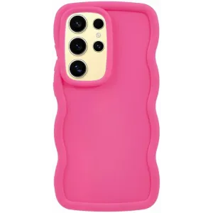 Phonesta Wavy Silicone Back Cover hoesje voor Samsung Galaxy S25 Ultra - Hot Pink