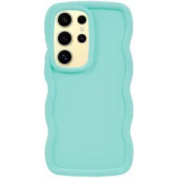Phonesta Wavy Silicone Back Cover hoesje voor Samsung Galaxy S25 Ultra - Mintgroen