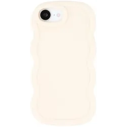 Phonesta Wavy Silicone Back Cover hoesje voor Apple iPhone 17e/16e - Beige