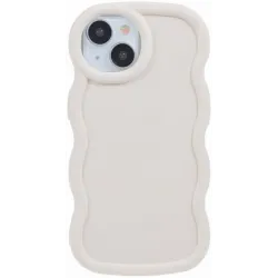 Phonesta Wavy Silicone Back Cover hoesje voor Apple iPhone 15 - Beige