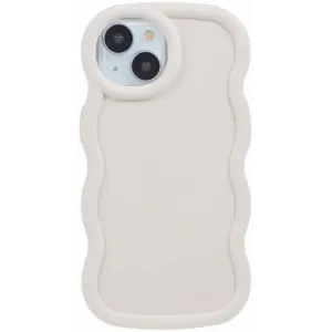 Phonesta Wavy Silicone Back Cover hoesje voor Apple iPhone 15 - Beige
