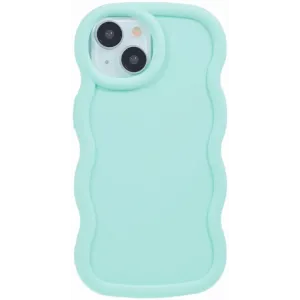 Phonesta Wavy Silicone Back Cover hoesje voor Apple iPhone 15 - Mintgroen
