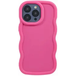 Phonesta Wavy Silicone Back Cover hoesje voor Apple iPhone 15 Pro - Hot Pink