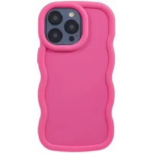 Phonesta Wavy Silicone Back Cover hoesje voor Apple iPhone 15 Pro - Hot Pink