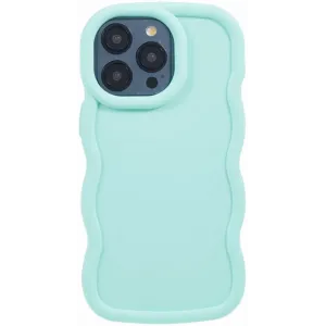 Phonesta Wavy Silicone Back Cover hoesje voor Apple iPhone 15 Pro - Mintgroen