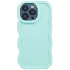 Phonesta Wavy Silicone Back Cover hoesje voor Apple iPhone 15 Pro Max - Mintgroen
