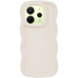 Phonesta Wavy Silicone Back Cover hoesje voor Xiaomi Redmi Note 14 4G - Beige