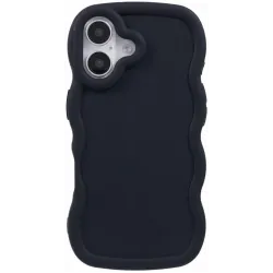 Phonesta Wavy Silicone Back Cover hoesje voor Apple iPhone 17 - Zwart