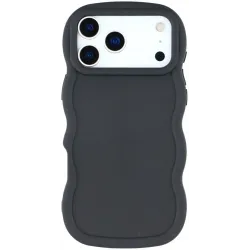 Phonesta Wavy Silicone Back Cover hoesje voor Apple iPhone 17 Pro - Zwart