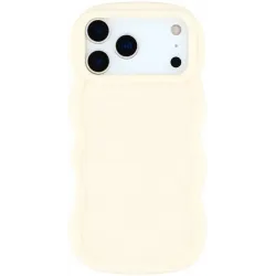 Phonesta Wavy Silicone Back Cover hoesje voor Apple iPhone 17 Pro Max - Beige