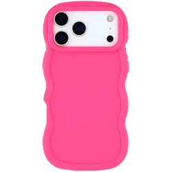 Phonesta Wavy Silicone Back Cover hoesje voor Apple iPhone 17 Pro Max - Hot Pink