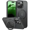 Torras Ostand Pro Back Cover hoesje met MagSafe voor Apple iPhone 16 Pro - Zwart 0