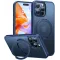 Torras Ostand Pro Back Cover hoesje met MagSafe voor Apple iPhone 16 Pro - Donkerblauw