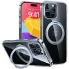 Torras Ostand Pro Back Cover hoesje met MagSafe voor Apple iPhone 16 Pro - Transparant 0