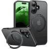 Torras Ostand Pro Back Cover hoesje met MagSafe voor Apple iPhone 16 - Zwart 0