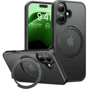Torras Ostand Pro Back Cover hoesje met MagSafe voor Apple iPhone 16 - Zwart