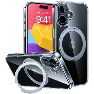 Torras Ostand Pro Back Cover hoesje met MagSafe voor Apple iPhone 16 - Transparant