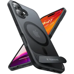 Torras Pstand Back Cover hoesje met MagSafe voor Apple iPhone 16 - Zwart