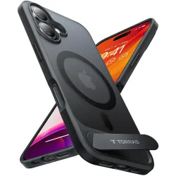 Torras Pstand Back Cover hoesje met MagSafe voor Apple iPhone 16 Plus - Zwart