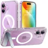 Torras Pstand Back Cover hoesje met MagSafe voor Apple iPhone 16 Plus - Transparant 0
