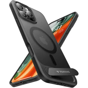 Torras Pstand Back Cover hoesje met MagSafe voor Apple iPhone 16 Pro Max - Zwart