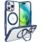 Torras Ostand R Fusion Back Cover hoesje met MagSafe voor Apple iPhone 16 Pro - Donkerblauw