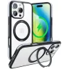 Torras Ostand R Fusion Back Cover hoesje met MagSafe voor Apple iPhone 16 Pro Max - Zwart 0