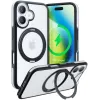 Torras Ostand R Fusion Back Cover hoesje met MagSafe voor Apple iPhone 16 - Zwart 0
