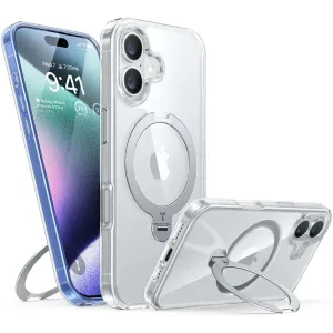 Torras Ostand Spin Back Cover hoesje met MagSafe voor Apple iPhone 16 - Transparant