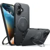 Torras Ostand Spin Back Cover hoesje met MagSafe voor Apple iPhone 16 Plus - Zwart 0