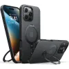 Torras Ostand Spin Back Cover hoesje met MagSafe voor Apple iPhone 16 Pro - Zwart 0