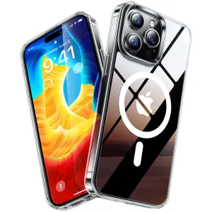 Torras Diamond Back Cover hoesje met MagSafe voor Apple iPhone 15 Pro - Transparant