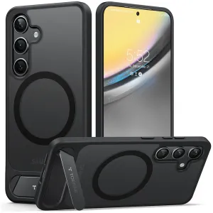 Torras Pstand Back Cover hoesje met MagSafe voor Samsung Galaxy S24 - Zwart