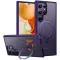 Torras Ostand Spin Back Cover hoesje met MagSafe voor Samsung Galaxy S24 Ultra - Donkerpaars