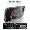 Torras Ostand Spin Back Cover hoesje met MagSafe voor Apple iPhone 17e/16e - Transparant 3