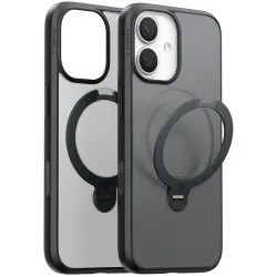 Torras Ostand Spin Back Cover hoesje met MagSafe voor Apple iPhone 17 - Zwart