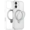 Torras Ostand Spin Back Cover hoesje met MagSafe voor Apple iPhone 17 - Transparant 0